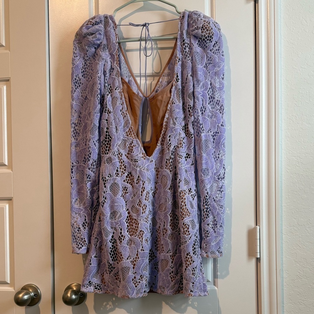 For Love And Lemons Rosemary Lavender Lace Mini Dress Small NWT - Picture 2 of 4